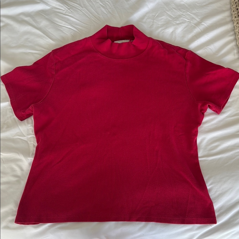 Vintage red short sleeve turtleneck